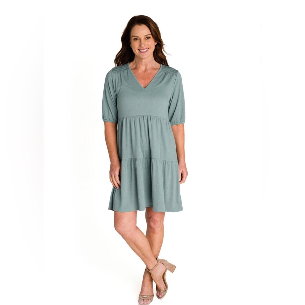 Woman’s dress  IVY LARGE half length sleeve pleated babydoll style